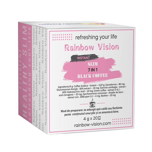 Instant Black Coffee 7 in 1 - Slim, Rainbow Vision